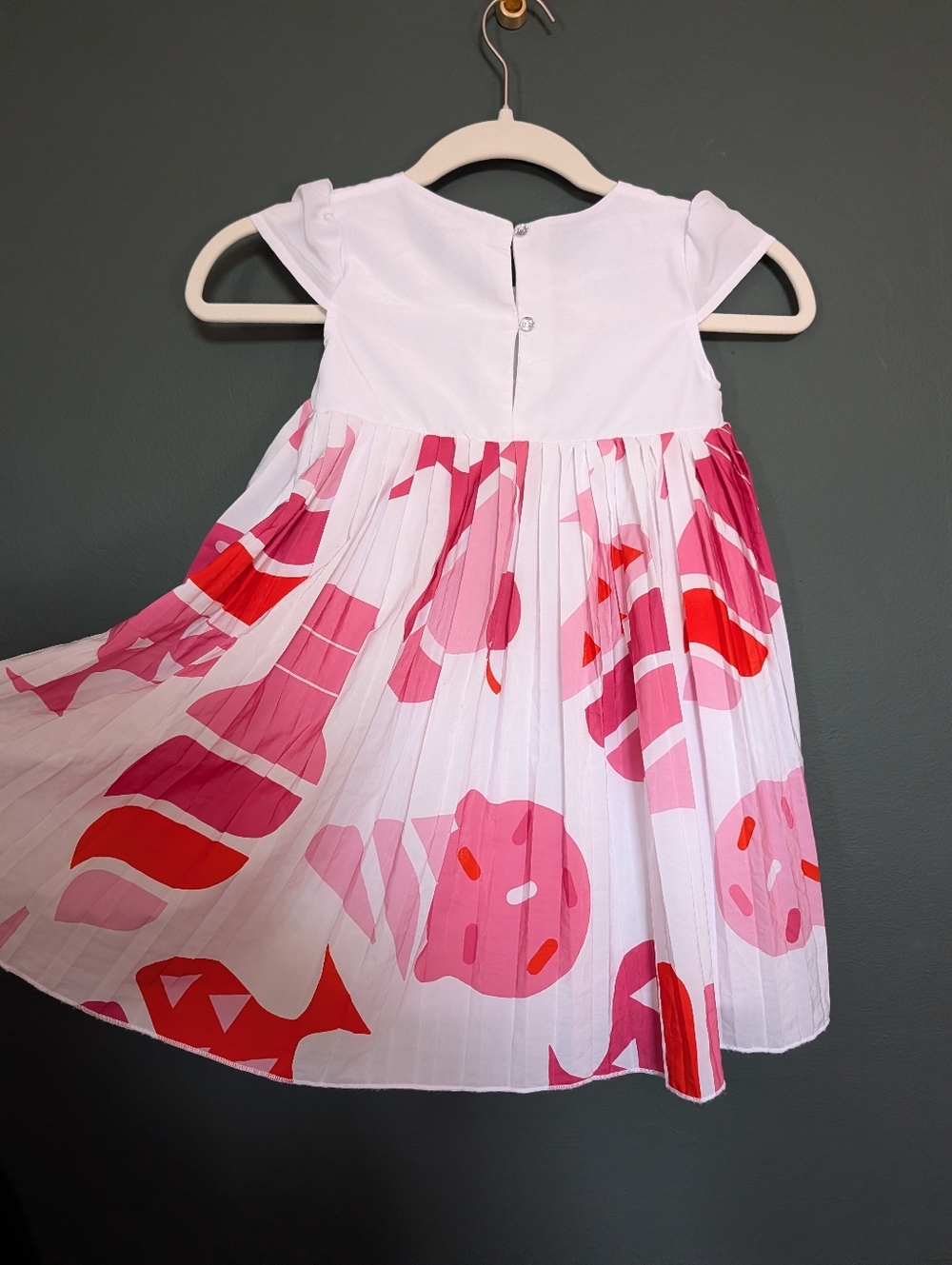 Boboli White Girls Pleated White And Pink IceCream Dress 🌸 - Picture 5 of 5